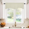 image:imageNICETOWN Blackout Kitchen Valances for Windo 18 Inch Length Rod Pocket  Black Floral Scalloped Decor for Living Room Bathroom Gold Foil Flower Shadow Printed Drapes W42 x L18 1 PanelLight Beige