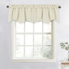 image:imageNICETOWN Blackout Kitchen Valances for Windo 18 Inch Length Rod Pocket  Black Floral Scalloped Decor for Living Room Bathroom Gold Foil Flower Shadow Printed Drapes W42 x L18 1 PanelLight Beige