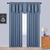 image:imageNICETOWN Blackout Kitchen Valances for Windo 18 Inch Length Rod Pocket  Black Floral Scalloped Decor for Living Room Bathroom Gold Foil Flower Shadow Printed Drapes W42 x L18 1 PanelStone Blue