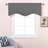 image:imageNICETOWN Blackout Kitchen Valances for Windo 18 Inch Length Rod Pocket  Black Floral Scalloped Decor for Living Room Bathroom Gold Foil Flower Shadow Printed Drapes W42 x L18 1 PanelGrey