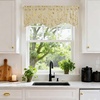 image:imageNICETOWN Blackout Kitchen Valances for Windo 18 Inch Length Rod Pocket  Black Floral Scalloped Decor for Living Room Bathroom Gold Foil Flower Shadow Printed Drapes W42 x L18 1 PanelFloral Print Light Beige