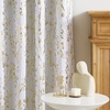 image:imageNICETOWN Blackout Kitchen Valances for Windo 18 Inch Length Rod Pocket  Black Floral Scalloped Decor for Living Room Bathroom Gold Foil Flower Shadow Printed Drapes W42 x L18 1 PanelFloral Print White