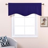 image:imageNICETOWN Blackout Kitchen Valances for Windo 18 Inch Length Rod Pocket  Black Floral Scalloped Decor for Living Room Bathroom Gold Foil Flower Shadow Printed Drapes W42 x L18 1 PanelNavy Blue