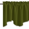 image:imageNICETOWN Blackout Kitchen Valances for Windo 18 Inch Length Rod Pocket  Black Floral Scalloped Decor for Living Room Bathroom Gold Foil Flower Shadow Printed Drapes W42 x L18 1 PanelOlive Green