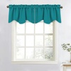 image:imageNICETOWN Blackout Kitchen Valances for Windo 18 Inch Length Rod Pocket  Black Floral Scalloped Decor for Living Room Bathroom Gold Foil Flower Shadow Printed Drapes W42 x L18 1 PanelPeacock Teal