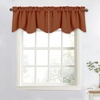 image:imageNICETOWN Blackout Kitchen Valances for Windo 18 Inch Length Rod Pocket  Black Floral Scalloped Decor for Living Room Bathroom Gold Foil Flower Shadow Printed Drapes W42 x L18 1 PanelBurnt Orange