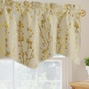 image:imageNICETOWN Blackout Kitchen Valances for Windo 18 Inch Length Rod Pocket  Black Floral Scalloped Decor for Living Room Bathroom Gold Foil Flower Shadow Printed Drapes W42 x L18 1 PanelFloral Print Light Beige