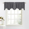 image:imageNICETOWN Blackout Kitchen Valances for Windo 18 Inch Length Rod Pocket  Black Floral Scalloped Decor for Living Room Bathroom Gold Foil Flower Shadow Printed Drapes W42 x L18 1 PanelGrey