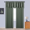 image:imageNICETOWN Blackout Kitchen Valances for Windo 18 Inch Length Rod Pocket  Black Floral Scalloped Decor for Living Room Bathroom Gold Foil Flower Shadow Printed Drapes W42 x L18 1 PanelDark Mallard