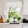 image:imageNICETOWN Blackout Kitchen Valances for Windo 18 Inch Length Rod Pocket  Black Floral Scalloped Decor for Living Room Bathroom Gold Foil Flower Shadow Printed Drapes W42 x L18 1 PanelFloral Print White