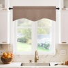 image:imageNICETOWN Blackout Kitchen Valances for Windo 18 Inch Length Rod Pocket  Black Floral Scalloped Decor for Living Room Bathroom Gold Foil Flower Shadow Printed Drapes W42 x L18 1 PanelCappuccino
