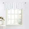 image:imageNICETOWN Blackout Kitchen Valances for Windo 18 Inch Length Rod Pocket  Black Floral Scalloped Decor for Living Room Bathroom Gold Foil Flower Shadow Printed Drapes W42 x L18 1 PanelPure White