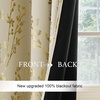 image:imageNICETOWN Blackout Kitchen Valances for Windo 18 Inch Length Rod Pocket  Black Floral Scalloped Decor for Living Room Bathroom Gold Foil Flower Shadow Printed Drapes W42 x L18 1 PanelFloral Print Light Beige