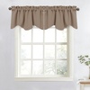 image:imageNICETOWN Blackout Kitchen Valances for Windo 18 Inch Length Rod Pocket  Black Floral Scalloped Decor for Living Room Bathroom Gold Foil Flower Shadow Printed Drapes W42 x L18 1 PanelCappuccino