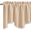 image:imageNICETOWN Blackout Kitchen Valances for Windo 18 Inch Length Rod Pocket  Black Floral Scalloped Decor for Living Room Bathroom Gold Foil Flower Shadow Printed Drapes W42 x L18 1 PanelCream Beige