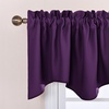 image:imageNICETOWN Blackout Kitchen Valances for Windo 18 Inch Length Rod Pocket  Black Floral Scalloped Decor for Living Room Bathroom Gold Foil Flower Shadow Printed Drapes W42 x L18 1 PanelRoyal Purple