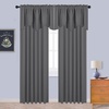 image:imageNICETOWN Blackout Kitchen Valances for Windo 18 Inch Length Rod Pocket  Black Floral Scalloped Decor for Living Room Bathroom Gold Foil Flower Shadow Printed Drapes W42 x L18 1 PanelGrey
