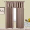image:imageNICETOWN Blackout Kitchen Valances for Windo 18 Inch Length Rod Pocket  Black Floral Scalloped Decor for Living Room Bathroom Gold Foil Flower Shadow Printed Drapes W42 x L18 1 PanelCappuccino