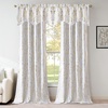 image:imageNICETOWN Blackout Kitchen Valances for Windo 18 Inch Length Rod Pocket  Black Floral Scalloped Decor for Living Room Bathroom Gold Foil Flower Shadow Printed Drapes W42 x L18 1 PanelFloral Print White