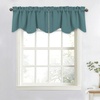 image:imageNICETOWN Blackout Kitchen Valances for Windo 18 Inch Length Rod Pocket  Black Floral Scalloped Decor for Living Room Bathroom Gold Foil Flower Shadow Printed Drapes W42 x L18 1 PanelGreyish Blue