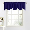 image:imageNICETOWN Blackout Kitchen Valances for Windo 18 Inch Length Rod Pocket  Black Floral Scalloped Decor for Living Room Bathroom Gold Foil Flower Shadow Printed Drapes W42 x L18 1 PanelNavy Blue