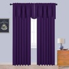 image:imageNICETOWN Blackout Kitchen Valances for Windo 18 Inch Length Rod Pocket  Black Floral Scalloped Decor for Living Room Bathroom Gold Foil Flower Shadow Printed Drapes W42 x L18 1 PanelRoyal Purple