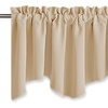image:imageNICETOWN Blackout Kitchen Valances for Windo 18 Inch Length Rod Pocket  Black Floral Scalloped Decor for Living Room Bathroom Gold Foil Flower Shadow Printed Drapes W42 x L18 1 PanelBiscotti Beige
