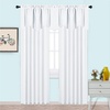 image:imageNICETOWN Blackout Kitchen Valances for Windo 18 Inch Length Rod Pocket  Black Floral Scalloped Decor for Living Room Bathroom Gold Foil Flower Shadow Printed Drapes W42 x L18 1 PanelPure White