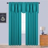 image:imageNICETOWN Blackout Kitchen Valances for Windo 18 Inch Length Rod Pocket  Black Floral Scalloped Decor for Living Room Bathroom Gold Foil Flower Shadow Printed Drapes W42 x L18 1 PanelPeacock Teal
