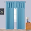 image:imageNICETOWN Blackout Kitchen Valances for Windo 18 Inch Length Rod Pocket  Black Floral Scalloped Decor for Living Room Bathroom Gold Foil Flower Shadow Printed Drapes W42 x L18 1 PanelTeal Blue