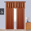 image:imageNICETOWN Blackout Kitchen Valances for Windo 18 Inch Length Rod Pocket  Black Floral Scalloped Decor for Living Room Bathroom Gold Foil Flower Shadow Printed Drapes W42 x L18 1 PanelBurnt Orange