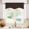 image:imageNICETOWN Blackout Kitchen Valances for Windo 18 Inch Length Rod Pocket  Black Floral Scalloped Decor for Living Room Bathroom Gold Foil Flower Shadow Printed Drapes W42 x L18 1 PanelToffee Brown