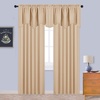 image:imageNICETOWN Blackout Kitchen Valances for Windo 18 Inch Length Rod Pocket  Black Floral Scalloped Decor for Living Room Bathroom Gold Foil Flower Shadow Printed Drapes W42 x L18 1 PanelCream Beige