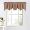 image:imageNICETOWN Blackout Kitchen Valances for Windo 18 Inch Length Rod Pocket  Black Floral Scalloped Decor for Living Room Bathroom Gold Foil Flower Shadow Printed Drapes W42 x L18 1 PanelCappuccino