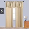image:imageNICETOWN Blackout Kitchen Valances for Windo 18 Inch Length Rod Pocket  Black Floral Scalloped Decor for Living Room Bathroom Gold Foil Flower Shadow Printed Drapes W42 x L18 1 PanelBiscotti Beige