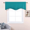 image:imageNICETOWN Blackout Kitchen Valances for Windo 18 Inch Length Rod Pocket  Black Floral Scalloped Decor for Living Room Bathroom Gold Foil Flower Shadow Printed Drapes W42 x L18 1 PanelPeacock Teal