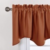 image:imageNICETOWN Blackout Kitchen Valances for Windo 18 Inch Length Rod Pocket  Black Floral Scalloped Decor for Living Room Bathroom Gold Foil Flower Shadow Printed Drapes W42 x L18 1 PanelBurnt Orange