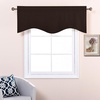 image:imageNICETOWN Blackout Kitchen Valances for Windo 18 Inch Length Rod Pocket  Black Floral Scalloped Decor for Living Room Bathroom Gold Foil Flower Shadow Printed Drapes W42 x L18 1 PanelToffee Brown