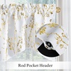 image:imageNICETOWN Blackout Kitchen Valances for Windo 18 Inch Length Rod Pocket  Black Floral Scalloped Decor for Living Room Bathroom Gold Foil Flower Shadow Printed Drapes W42 x L18 1 PanelFloral Print White