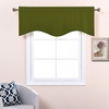 image:imageNICETOWN Blackout Kitchen Valances for Windo 18 Inch Length Rod Pocket  Black Floral Scalloped Decor for Living Room Bathroom Gold Foil Flower Shadow Printed Drapes W42 x L18 1 PanelOlive Green
