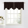 image:imageNICETOWN Blackout Kitchen Valances for Windo 18 Inch Length Rod Pocket  Black Floral Scalloped Decor for Living Room Bathroom Gold Foil Flower Shadow Printed Drapes W42 x L18 1 PanelToffee Brown