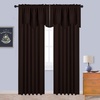 image:imageNICETOWN Blackout Kitchen Valances for Windo 18 Inch Length Rod Pocket  Black Floral Scalloped Decor for Living Room Bathroom Gold Foil Flower Shadow Printed Drapes W42 x L18 1 PanelToffee Brown