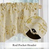 image:imageNICETOWN Blackout Kitchen Valances for Windo 18 Inch Length Rod Pocket  Black Floral Scalloped Decor for Living Room Bathroom Gold Foil Flower Shadow Printed Drapes W42 x L18 1 PanelFloral Print Light Beige