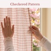 image:imageNICETOWN Gingham Light Pink Curtains for Girls Room 84 Long with Adjustable Top Ties Classic Buffalo Check Linen Textured Drapes Sweet Pink amp White Plaid French Country Decor 52 Wide 2 PanelsLight Filtering  Gingham  Light Pink