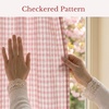 image:imageNICETOWN Gingham Light Pink Curtains for Girls Room 84 Long with Adjustable Top Ties Classic Buffalo Check Linen Textured Drapes Sweet Pink amp White Plaid French Country Decor 52 Wide 2 PanelsLight Filtering  Gingham  Dusty Rose Pink