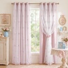 image:imageNICETOWN Gingham Light Pink Curtains for Girls Room 84 Long with Adjustable Top Ties Classic Buffalo Check Linen Textured Drapes Sweet Pink amp White Plaid French Country Decor 52 Wide 2 PanelsBlackout  Sheer  Bow Embroidery  Blush Pink