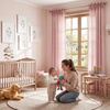 image:imageNICETOWN Gingham Light Pink Curtains for Girls Room 84 Long with Adjustable Top Ties Classic Buffalo Check Linen Textured Drapes Sweet Pink amp White Plaid French Country Decor 52 Wide 2 PanelsLight Filtering  Gingham  Dusty Rose Pink