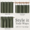 image:imageNICETOWN Olive Green Linen Plaid Bedroom Curtains Rod Pocket amp Back Tab Geometric Jacquard Thick Wovern Mudcloth Light Filtering Window Treatments for Home Decor W52 x L84 2 PanelsOlive Green