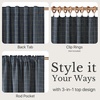 image:imageNICETOWN Olive Green Linen Plaid Bedroom Curtains Rod Pocket amp Back Tab Geometric Jacquard Thick Wovern Mudcloth Light Filtering Window Treatments for Home Decor W52 x L84 2 PanelsDusty Blue