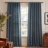 image:imageNICETOWN Olive Green Linen Plaid Bedroom Curtains Rod Pocket amp Back Tab Geometric Jacquard Thick Wovern Mudcloth Light Filtering Window Treatments for Home Decor W52 x L84 2 PanelsDusty Blue